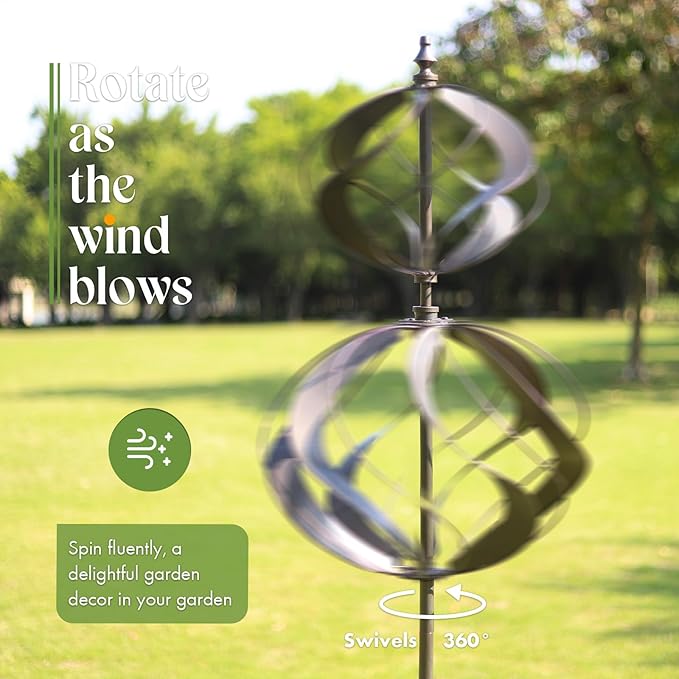 Wind Spinners Outdoor Metal - Large Kinetic Wind Spinner for Yard Garden, Windmills Lawn Ornament Décor for Lawn Patio (Height 84")