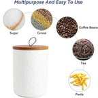 Kitchen Canisters for Countertop, Ceramic Coffee Canisters with Airtight Lids Food Storage Jars Sugar Container for Kitchen Counter Tea, Coffee Beans, Spice (#001White-27oz/800ml)
