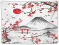 Red Cherry Blossoms Tapestry, Japanese Fuji Mountain Tapestry, Asian Japanese Wall Tapestry, Nature Landscape Tapestries for Bedroom Living Room Decor 60"x40"