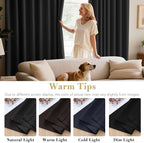 H.VERSAILTEX Thermal Insulated Blackout Curtains Window Panel Drapes - 2 Panels Set-52x72 Inch with Gun Metal Color Grommet Top (Jet Black)