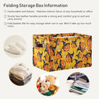 Storage Basket Bin Organizer Basket Collapsible Shelf Basket Cube with handle for Nursery Bedroom Bathroom, one sizex1, Pumpkin