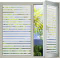 Window Privacy Film with Installation Tools, Stripe Window Film, Static Cling, Anti UV, Heat Control, Ideal for Home Shower Office Glass Door (Stripes Pattern, 45.2X314.9Inch)