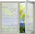 Window Privacy Film with Installation Tools, Stripe Window Film, Static Cling, Anti UV, Heat Control, Ideal for Home Shower Office Glass Door (Stripes Pattern, 29.6X157.4Inch)