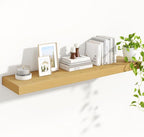 Heimlove 48" Floating Shelves for Wall,10 Deep Rustic Wood Storage Wall Shelves with Heavy Duty Brackets for Bathroom,Bedroom,Kitchen,Living Room,Office,Oak Color
