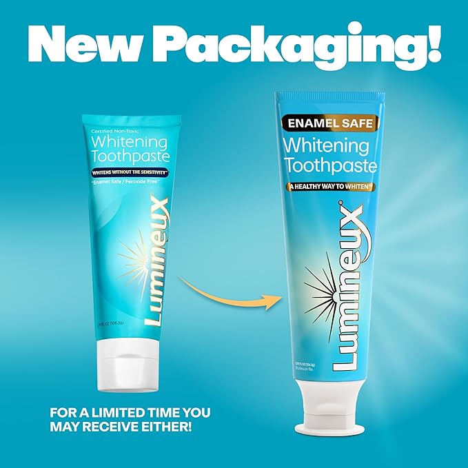 Lumineux Whitening Duo Set – Peroxide Free - Enamel Safe for Whiter Teeth – Includes 21 Whitening Treatments & 2 Pack Whitening Toothpaste, Fluoride Free & Dentist Formulated
