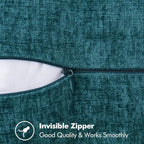 MIULEE Pack of 2 Couch Throw Pillow Covers 12x20 Inch Dark Teal Farmhouse Decorative Pillow Covers with Stitched Edge Soft Chenille Solid Dyed Spring Pillow Covers for Sofa Bed Living Room