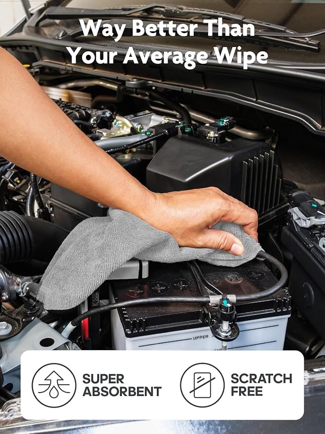 Fantasticlean Microfiber Cleaning Cloth Roll -90 Pack, Tear Away Microfiber Towels, 12" x 12", Reusable, Washable, Scratch Free, Ultra Absorbent Dish Rags for Car, Home, Garage or Shop (Grey)
