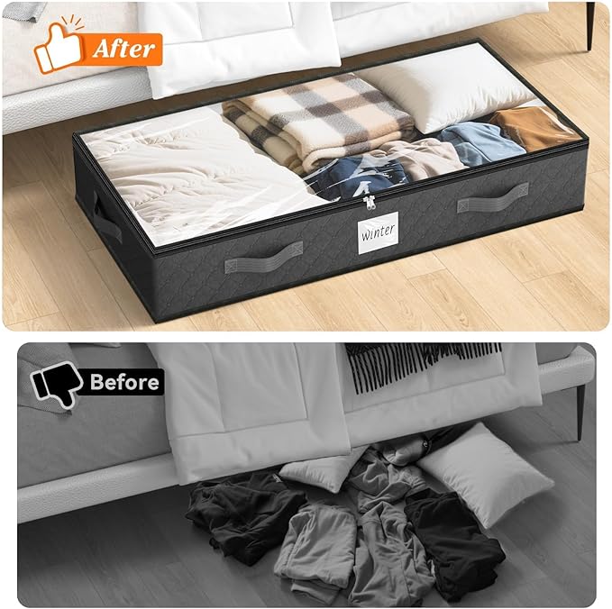 Under Bed Storage Containers 90L 2-Pack - 39x20x7 Inch by SpaceWhisper