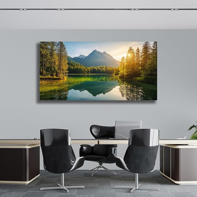 Yuaxker Tree Pictures Wall Decor Green Wall Art Natural Landscape Painting Modern Aesthetic Artwork for Living Room Bedroom Dining Room Office Home Decor 20x40inch