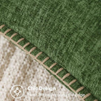 MIULEE Pack of 2 Christmas Pillow Covers 26x26 Inch Moss Green Farmhouse Decorative Throw Pillow Covers with Stitched Edge Soft Chenille Solid Dyed Couch Pillow Covers for Sofa Bed Living Room