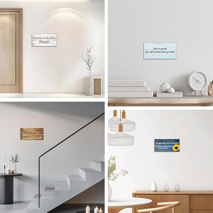 CHAOSETKEN Custom Text Sign Wall Art Personalized Family Quote Wall Decor Family Sign Canvas Prints Customized Wood Text Quote Pictures Rustic Farmhouse Decor Framed (16L x 8W)