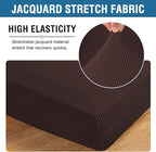 H.VERSAILTEX Super Stretch Individual Seat Cushion Covers Sofa Covers Couch Cushion Covers Slipcover Sets Thick Jacquard Textured Twill Fabric (1 Piece Sofa Cushion Cover, Chocolate)