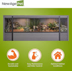 New Age Pet ECOFLEX 60-Inch Mojave Reptile Lounge in Grey- Durable, Moisture-Resistant Wood Plastic Composite Habitat with Vented Side Panels, Removable Sliding Glass Doors & Lock