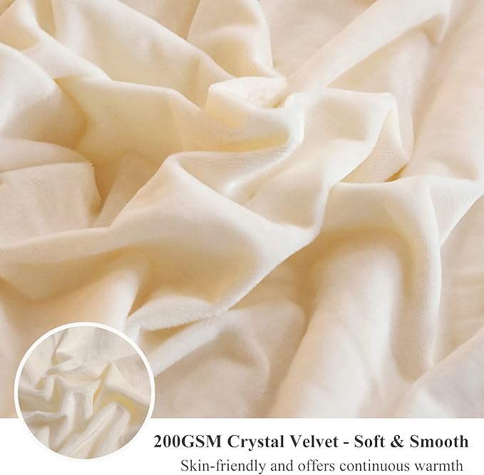 XeGe Luxury Faux Fur Throw, Ivory Soft 50x60 Fluffy Blanket, Ivory Shaggy Plush Decorative Couch Throw, Cute Furry Fuzzy Office Lap Blanket for Bedroom Living Room Beige