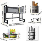 Home Furnishing Over The Sink Dish Drainer Drying Rack 3 Tier Over Sink Dish Rack for,oversink Dish Dry Rack,Space Saving Dish Drying Rack,Kitchen Sink Organizer countertop(Black,95cm/37.4in)