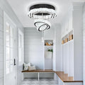 Flashing God Dia 20" Modern Chandeliers for Dining Room Black Flush Mount Ceiling Chandeliers LED Dimmable Pendant Lighting Crystal Ceiling Light Fixture for Living Room Bedroom Hallway 2700K-6000K