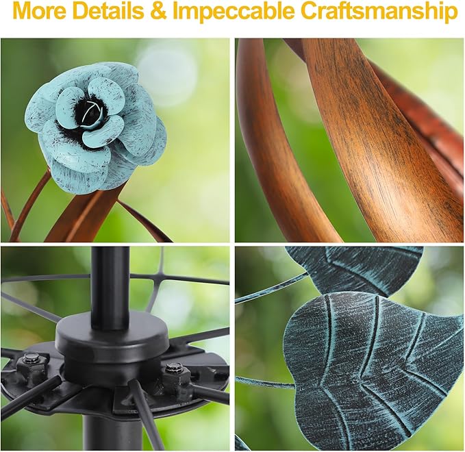 LimeHill Wind Spinner for Yard and Garden - Large Metal Kinetic Wind Sculptures for Outdoor Decorations (24 X 84 Inches)