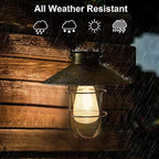 pearlstar Solar Lantern Outdoor Hanging Light Metal Farmhouse Solar Lamp with Warm White Edison Bulb Design for Garden Yard Patio Proch Decor(Green)