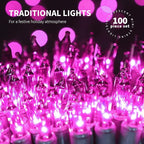 100LIGHTS Purple Extra-Bright with End Connectors Halloween Decorative Lights 5.98m UL Certified Mini String Light Set Waterproof for Halloween Home Garden Christmas Tree Party Patio Wedding
