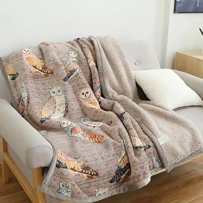 UKELER Owl Throw Blanket Queen Size 80'' x 90'', Soft Cozy Warm Throw Blanket for Bed/Couch/Sofa/Camping, Great Gift for Women's Day,Mother's Day,Father's Day,Thanksgiving,Christmas,Hallows' Day