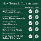 Terra & Co. Brilliant Black Hydroxyapatite Toothpaste for Whitening Teeth – USA-Made - Natural Remineralizing Toothpaste, Fluoride-Free, Vegan, SLS-Free, Low Abrasion – Mint, 3.4 oz