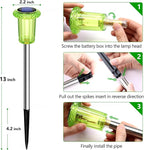 DenicMic Halloween Solar Lights Outdoor 10 Pack Green LED Waterproof Yard Garden Patio Backyard Pathway Walkway Landscape Lawn Outside Halloween Decorations Outdoor