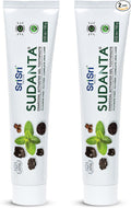 Sri Sri Tattva Sudanta Charcoal Toothpaste Gel – SLS, Fluoride Free Herbal Toothpaste with Neem & Ayurvedic Herbs – Natural Teeth Whitening, Fresh Breath, Oral & Gum Health – 100g Tube (Pack of 2)