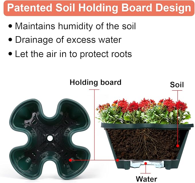 Vertical Planter 6 Tier Stackable Planters Garden Planters Strawberry Herb Flower and Vegetable Planter Indoor Outdoor Gardening Pots with Removable Wheels and Tools
