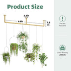 Plant Hanger Indoor Hanging Planters for Indoor Plants Hanging Plant Holder Window Plant Rod Gold Metal Shelves 63 Inch (Pot/Chains not Included