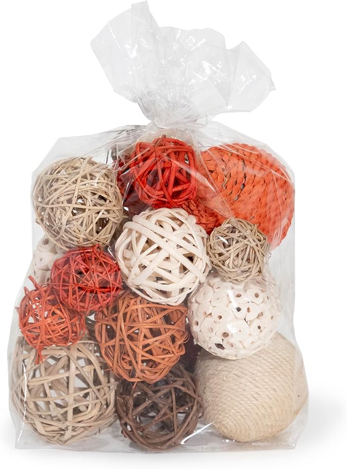ANDALUCA Decorative Balls Bag Bowl Filler Home Decor (Orange)