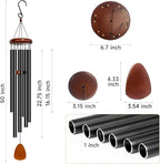 Wind Chimes for Outside Deep Tone, 50 inch Large Wind Chimes, 6 Heavy Duty Tubes Aluminium Metal Extra Large Wind Chime, Decoration for Garden, Patio, Yard, Gift for Mother's Day(Waterdrop)
