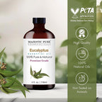 Majestic Pure Eucalyptus Essential Oil with Glass Dropper - 4 Fl Oz Pack of 2-100% Pure and Natural Eucalyptus Oil - Premium Grade Essential Oils for Diffuser, Aromatherapy, Soap and Candle Making
