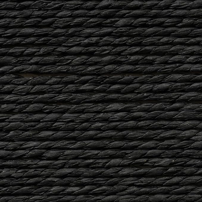 LA JOLIE MUSE Storage Baskets Set 4 - Sturdy Woven Paper Rope Decorative, Stackable Wicker Baskets for Makeup Closet Bathroom Bedroom (Ebony Black)