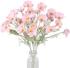 IPOPU Light Pink Flowers Artificial Daisies 5PCS Silk Cosmos Wild Flowers 24.5" Fake Pink Daisies for Vase for Home Decor Floral Arrangements Wedding Bouquets for Bride