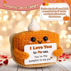 I Love You Handmade Crochet Pumpkin Pie Present, Gifts for Him Her Boyfriend Girlfriend, Anniversary Wedding Valentine’s Day Romantic Fall Decor Birthday Gifts for Women Men, Couple Wife Husband