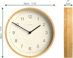 NEWGATE® Bali Wall Clock | Scandi Inspired Bamboo Clock | 12 inch | Modern Minimalist Design for Kitchen, Living Room or Office
