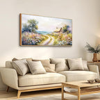 ZUITINGHUA Wood Framed Canvas Wall Art For Living Room Wall Decor For Bedroom Office Wall Decoration Country Road Landscape Paintings Farmhouse Pictures Artwork Room Aesthetic Home Decor 20x40 In