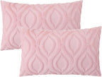 decorUhome Throw Pillow Covers 12x20 Inch Set of 2, Soft Plush Decorative Faux Fur Light Pink Solid Couch Pillow Covers, Accent Farmhouse Neutral Lumbar Euro Pillow Cases for Sofa Bed Living Room