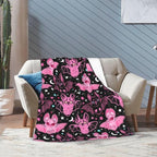 Pink Bat Throw Blanket Soft Fleece Blanket Men Women Gift for Kids Boys Girls for Party Couch Sofa Bed Deco Blankets 60"x50"