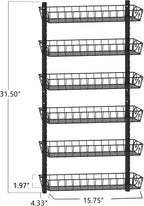 SWOMMOLY Adjustable Wall Mount Spice Rack, 6-Tier Dual-use (Multi-use) Organizer, Black
