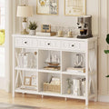 FATORRI 6 Cube Storage Bookshelf with 3 Drawers - White Oak 47"