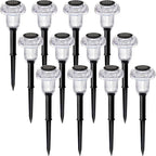 Solar Lights Outdoor Pathway Waterproof 12 Pack Color Changing LED Acrylic Mushroom Decorative Garden Lights for Yard Landscape Patio Outside Christmas Decorations