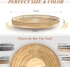 Farmhouse Oak 12" Lazy Susan Turntable Organizer for Cabinet, Round Wooden Lazy Susan Organization and Storage for Dining Table, Pantry, Kitchen, Countertop, Cupboard,Home Decor