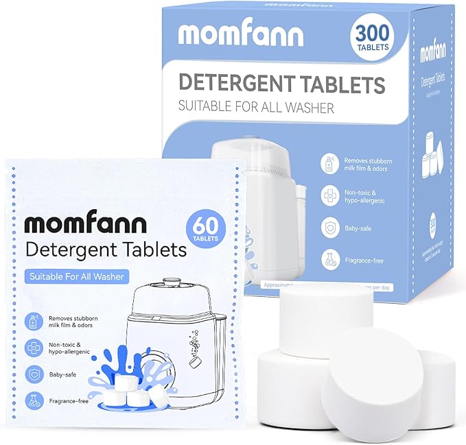300 Professional Deep Cleaning Detergent Tablets for All Baby Bottle Washers, Washer Tablets for Bottle Washer and Sterilizer and Dryer, Easy to Use