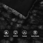 Ultra Soft Luxury Faux Fur Throw Blanket for Counch,Fuzzy Fluffy Plush Warm Cozy Elegant Wrinkled Blanket for Sofa Bedroom Living Room,（50"x60",Tie-dye Black）