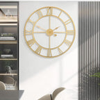 Large Wall Clock for Living Room Decor - 60cm/ 24 Inches Silent Non-Ticking Metal Wall Clocks Battery Operated, Vintage Decorative Modern Wall Clock for Bedroom, Office, Farmhouse Decor