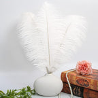 THARAHT 12pcs White Ostrich Feathers Natural Bulk 16-18Inch 40cm-45cm for Wedding Party Centerpieces Easter Gatsby and Home Decorate Ostrich Feathers