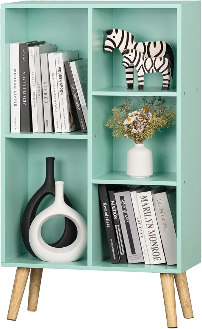 LEYAOYAO 5 Cube Bookshelf 3-Tier - Mint Green