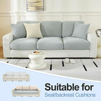 Large Backrest Cushion Covers Super Stretch Backrest Covers for 3 Cushion Couch Sofa, Couch Back Cushion Covers Featuring with Chenille Yarn (Softer Version, 3PC, Light Grey)