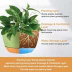 4 Pack Plastic Hanging planters for Indoor Plants,8 Inch Plant Pot Indoor Outdoor Hanging Baskets,Hanging Flower Pots with Drainage Holes and Chain for Garden Porch Plants (Green)